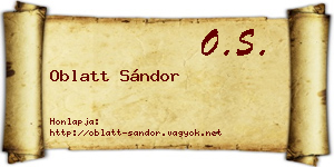 Oblatt Sándor névjegykártya